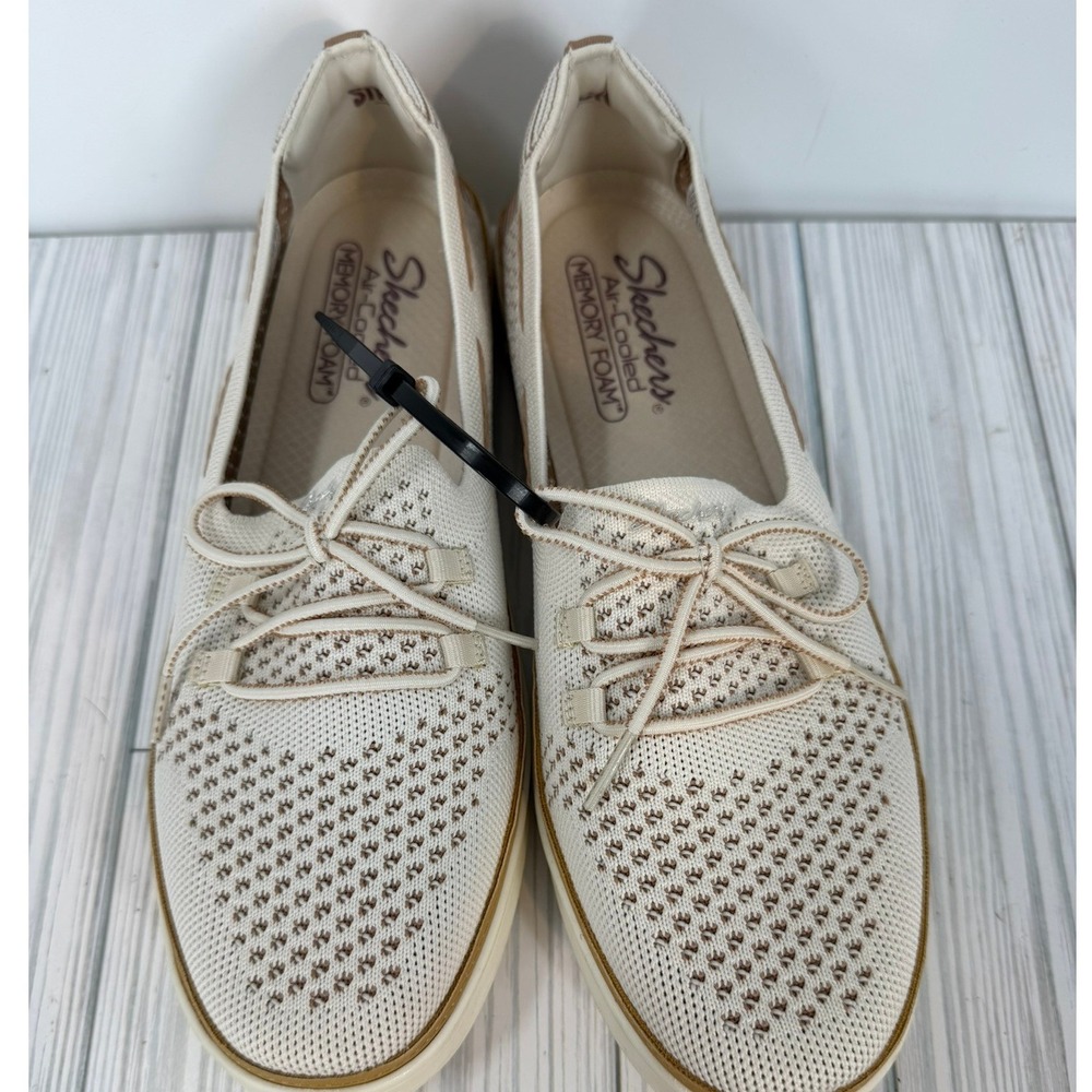 Skechers Modern Comfort Coastal Drive Beige Knit Slip On Sneakers Womens Size 11 - Picture 6 of 7